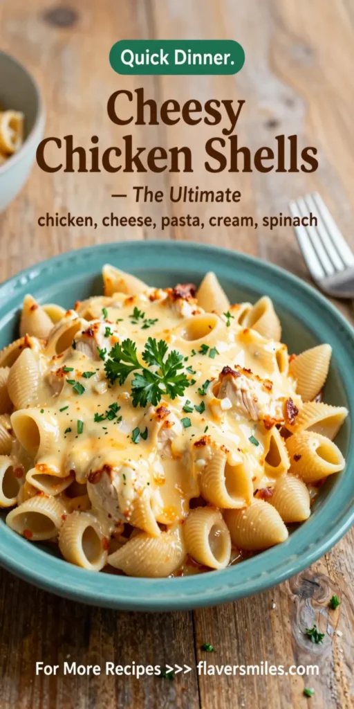 Cheesy Chicken Shells — The Ultimate Creamy, Comforting Pasta Bake