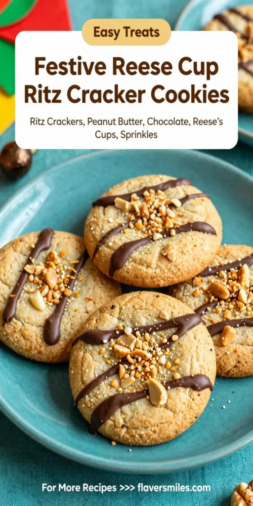Festive Reese Cup Ritz Cracker Cookies