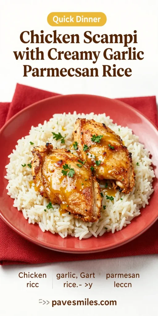 Chicken Scampi with Creamy Garlic Parmesan Rice