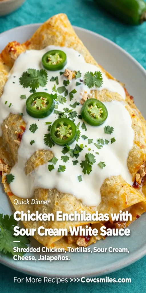 Chicken Enchiladas with Sour Cream White Sauce