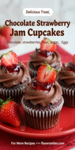 Chocolate Strawberry Jam Cupcakes
