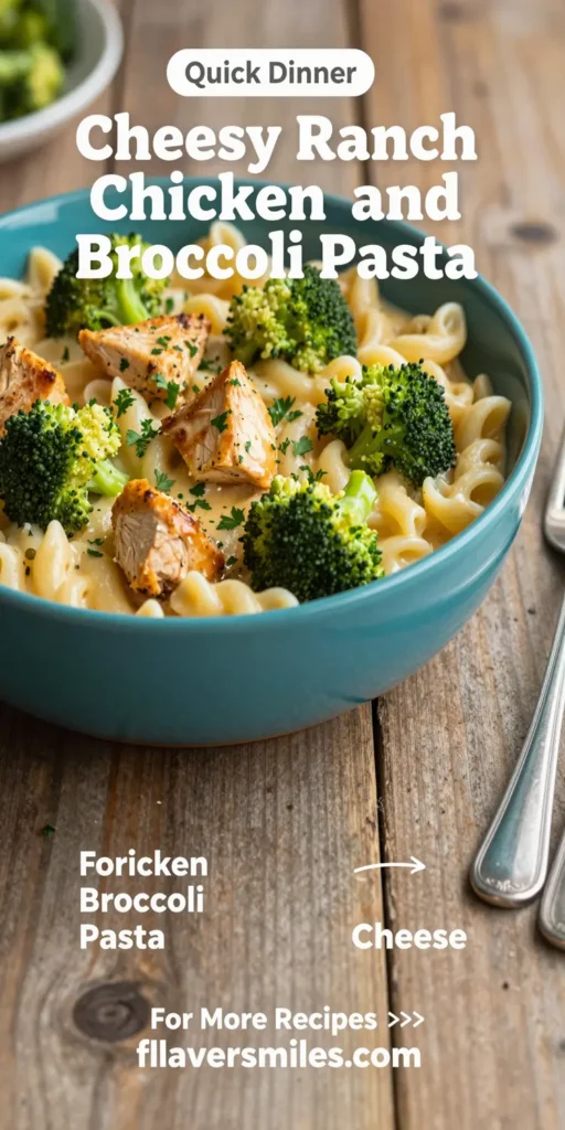 Cheesy Ranch Chicken and Broccoli Pasta Skillet