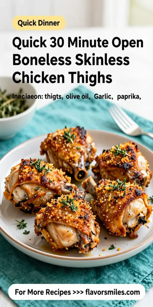 Quick 30 Minute Oven Boneless Skinless Chicken Thighs