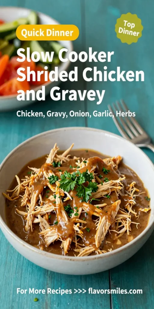 Slow Cooker Shredded Chicken and Gravy
