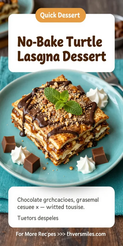 No-Bake Turtle Lasagna Dessert
