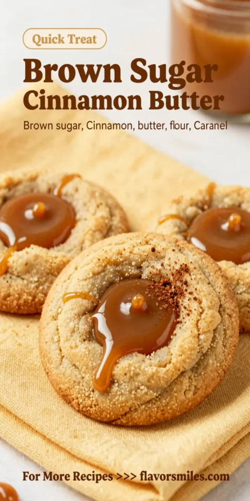 Brown Sugar Cinnamon Butter Cookies with Gooey Caramel Centers