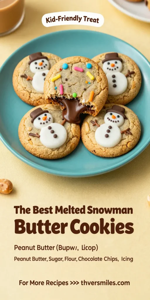 The Best Melted Snowman Peanut Butter Cookies