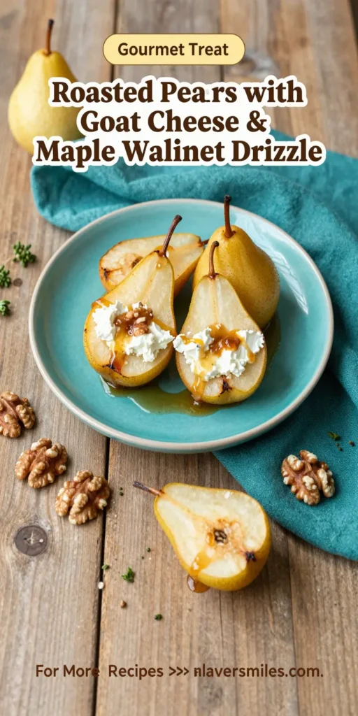 Roasted Pears with Goat Cheese & Maple Walnut Drizzle