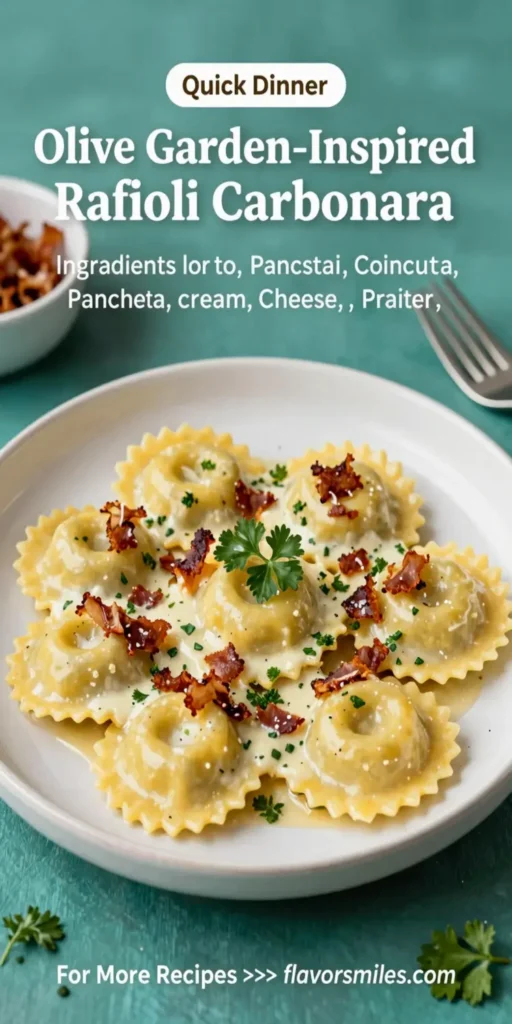 Olive Garden-Inspired Ravioli Carbonara