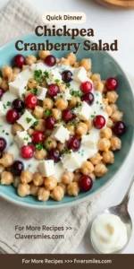 Chickpea Cranberry Salad (Creamy Feta Dressing)