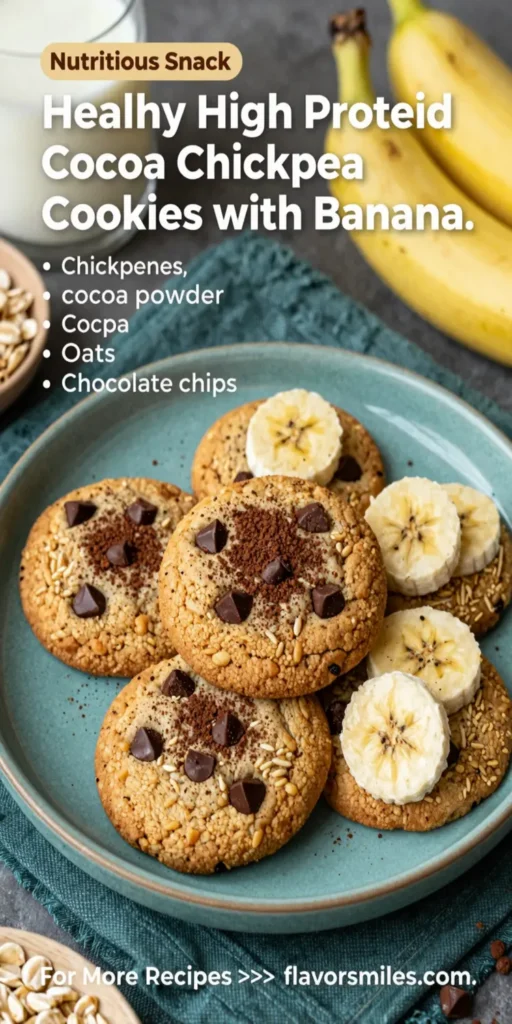 Healthy High Protein Cocoa Chickpea Cookies with Banana