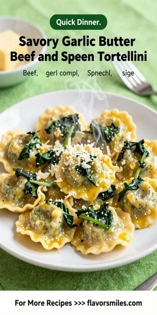 Savory Garlic Butter Beef and Spinach Tortellini