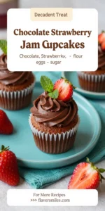 Chocolate Strawberry Jam Cupcakes