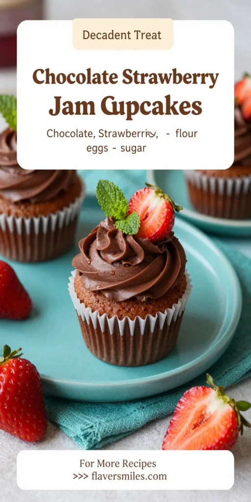 Chocolate Strawberry Jam Cupcakes