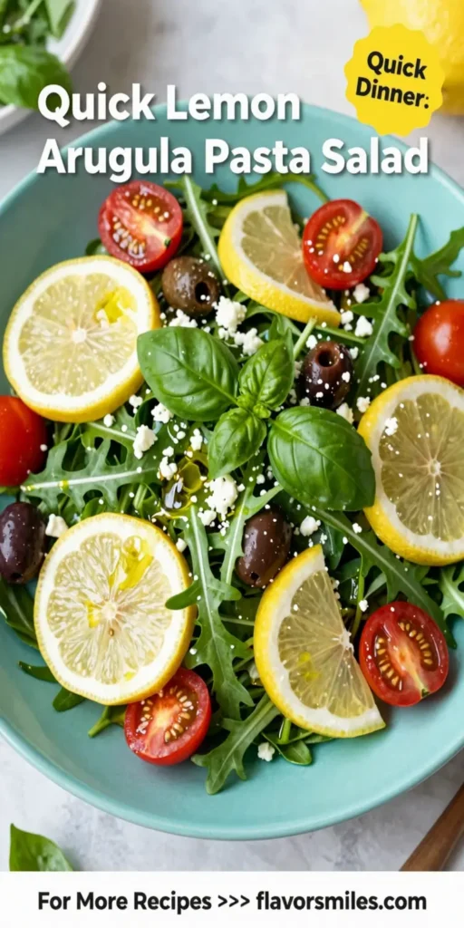 Quick Lemon Arugula Pasta Salad