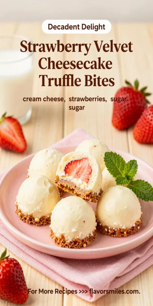 Strawberry Velvet Cheesecake Truffle Bites