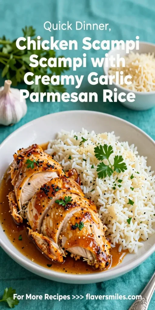 Chicken Scampi with Creamy Garlic Parmesan Rice