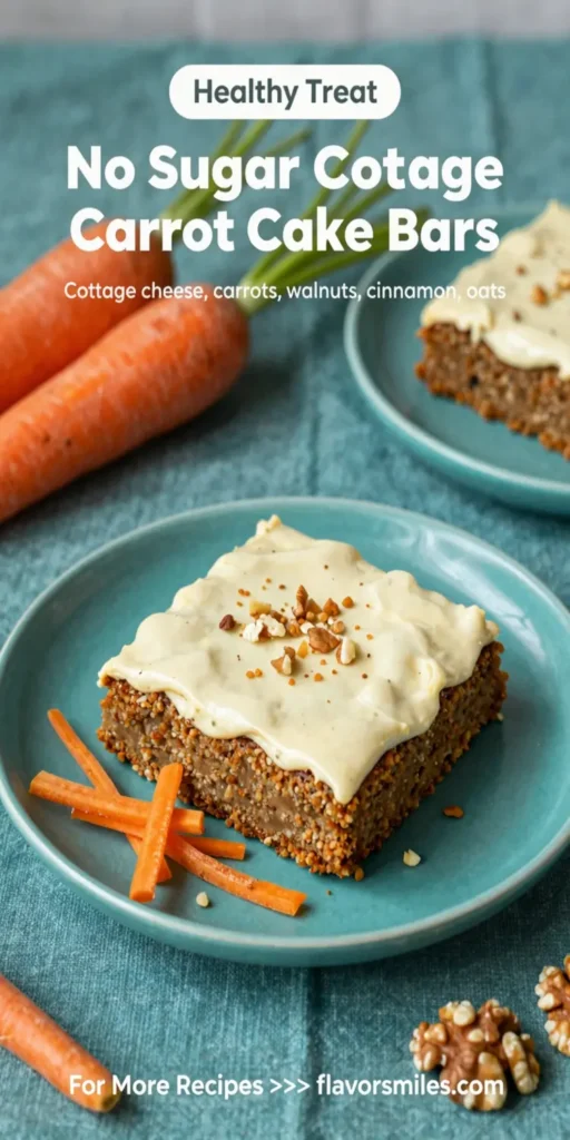 No Sugar Cottage Cheese Carrot Cake Bars