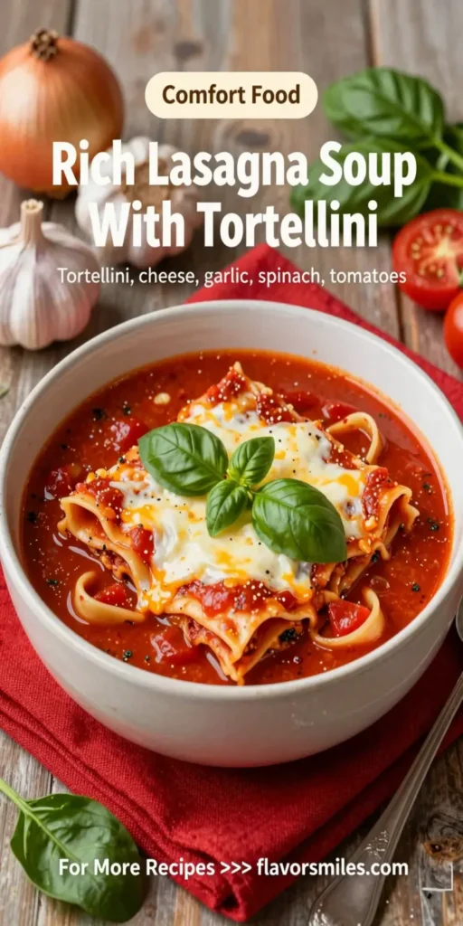 Rich Lasagna Soup With Tortellini