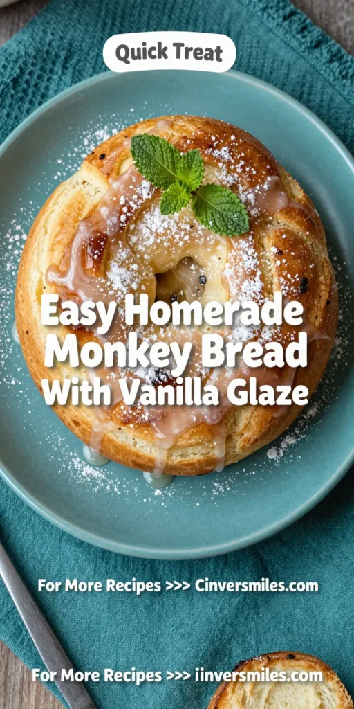 Easy Homemade Monkey Bread With Vanilla Glaze