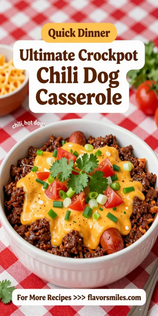 Ultimate Crockpot Chili Dog Casserole