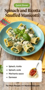 Spinach and Ricotta Stuffed Manicotti