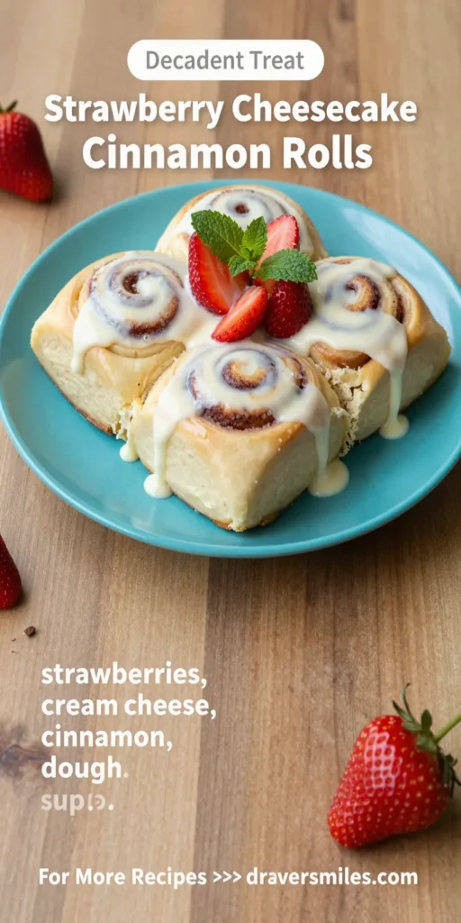 Strawberry Cheesecake Cinnamon Rolls