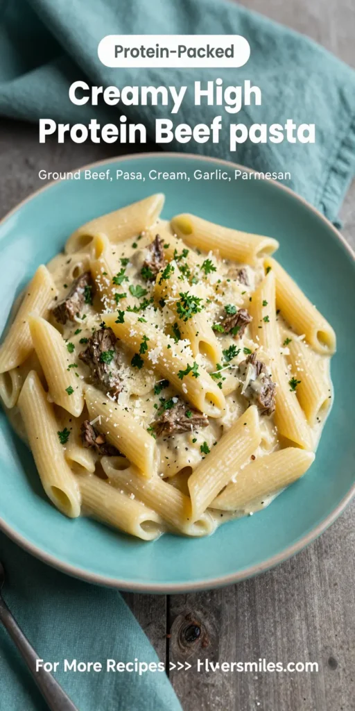 Creamy High Protein Beef Pasta
