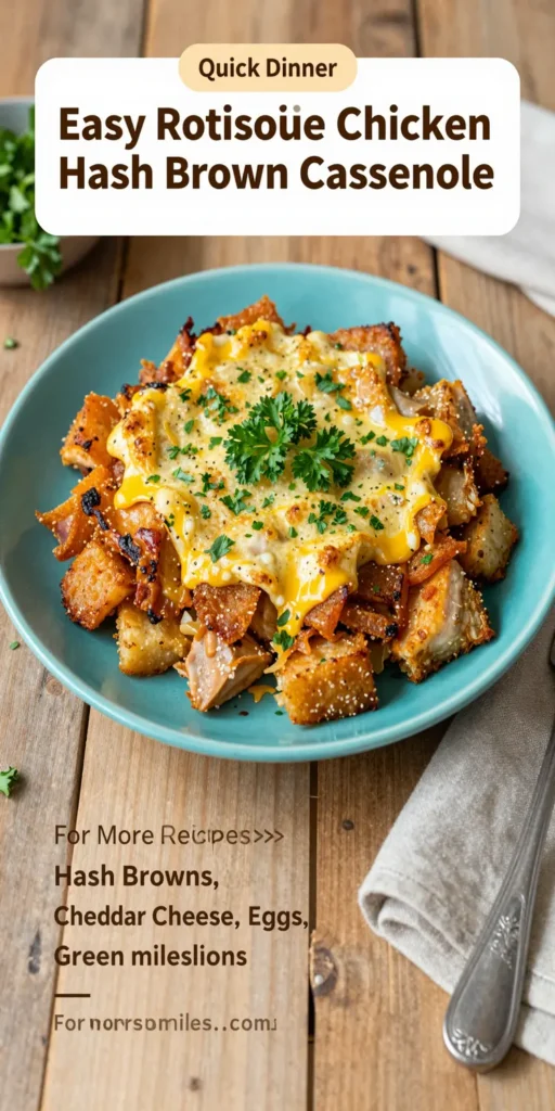 Easy Rotisserie Chicken Hash Brown Casserole