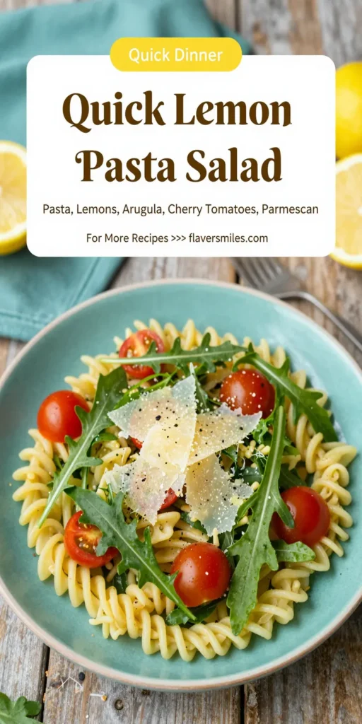 Quick Lemon Arugula Pasta Salad