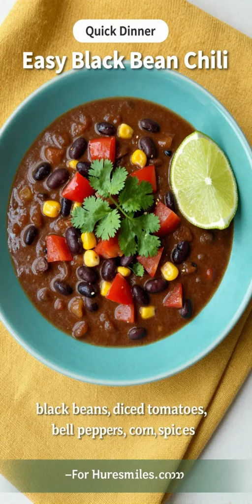 Easy Black Bean Chili – Healthy, Low Fat, and Ready in 30 Minutes