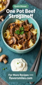 One Pot Beef Stroganoff
