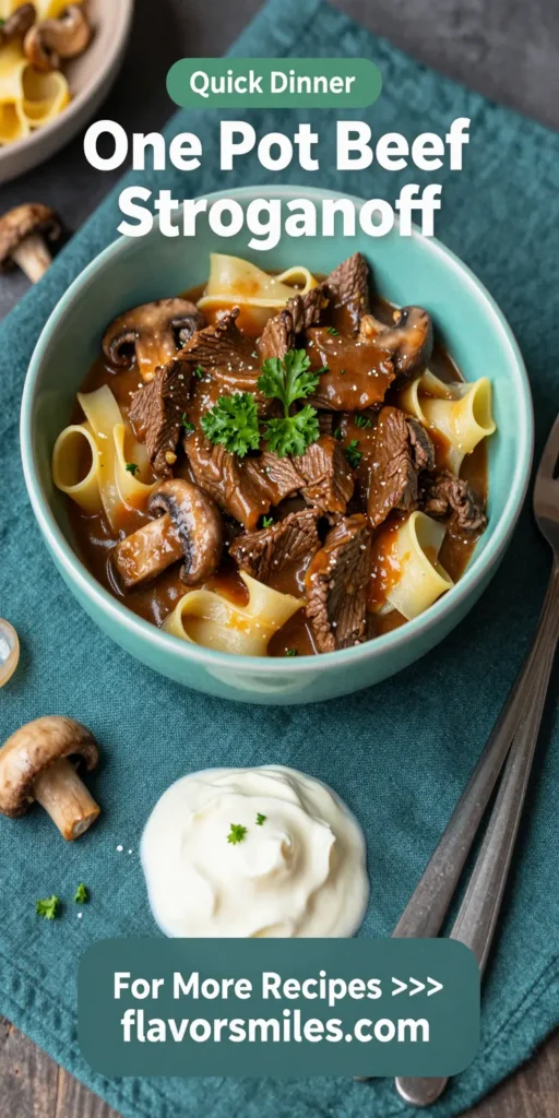 One Pot Beef Stroganoff