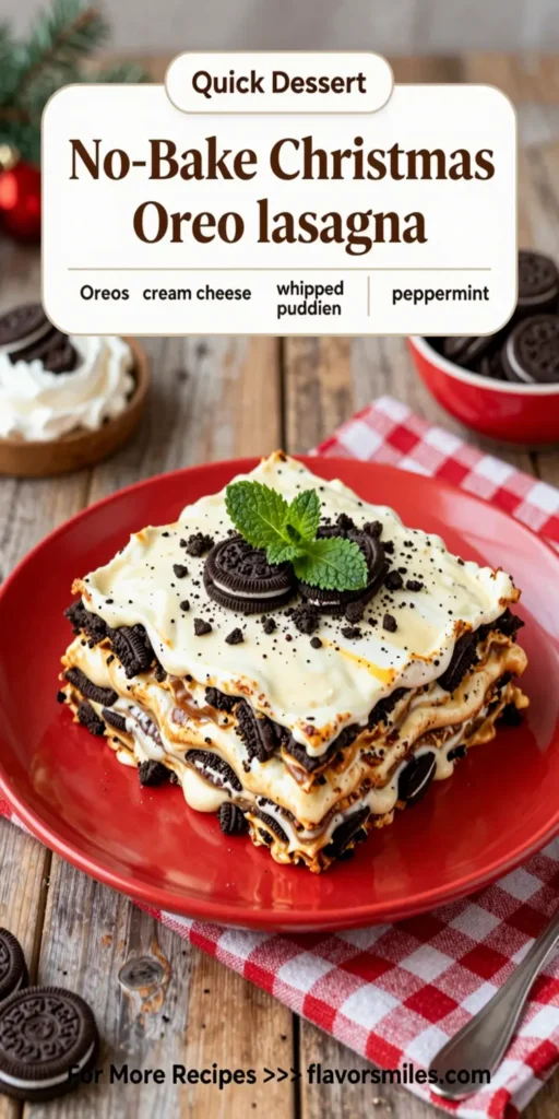 No-Bake Christmas Oreo Lasagna