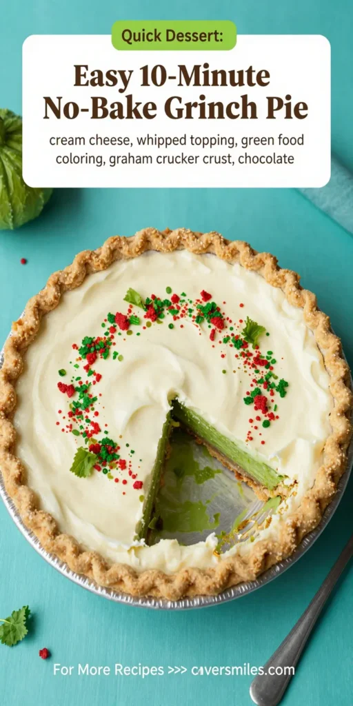 Easy 10-Minute No-Bake Grinch Pie