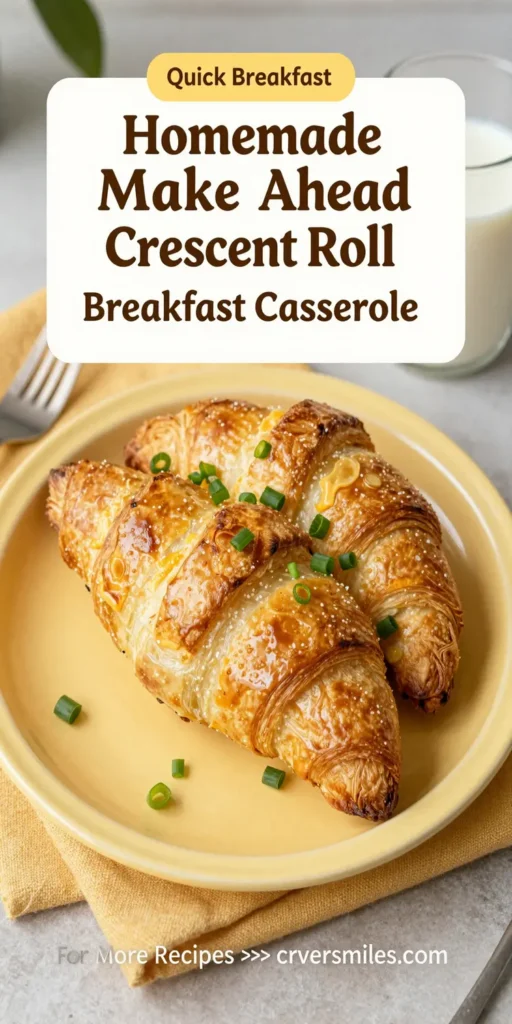 Homemade Make Ahead Crescent Roll Breakfast Casserole