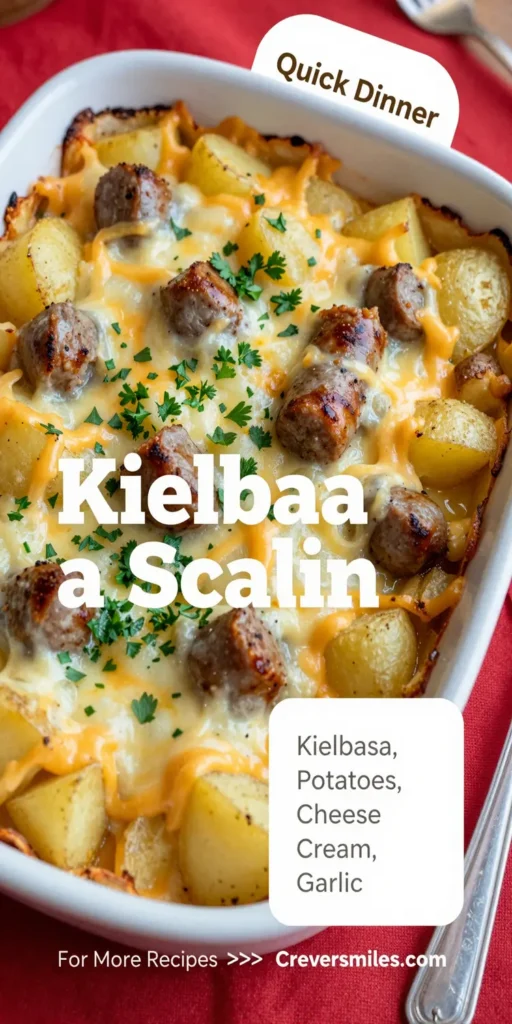 Kielbasa Sausage Cheesy Potato Casserole