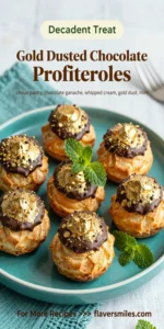 Gold Dusted Chocolate Profiteroles