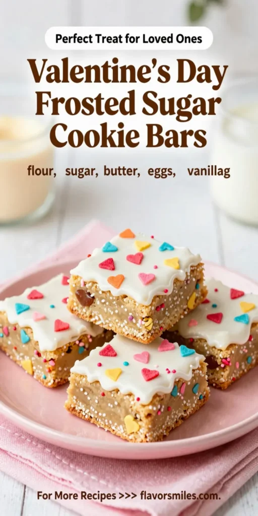 Valentine's Day Frosted Sugar Cookie Bars