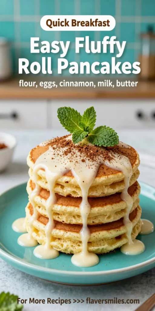 Easy Fluffy Cinnamon Roll Pancakes