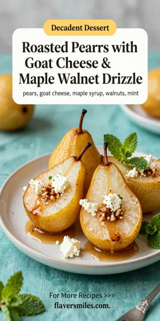 Roasted Pears with Goat Cheese & Maple Walnut Drizzle
