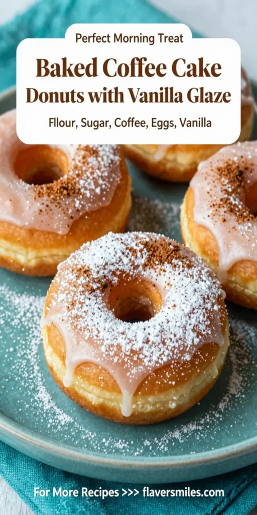 Baked Coffee Cake Donuts with Vanilla Glaze