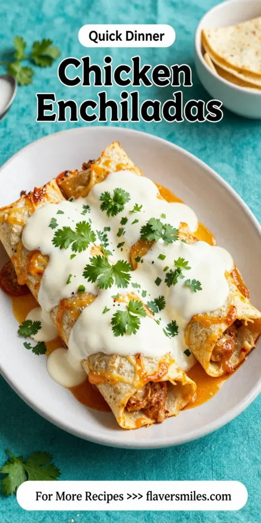 Chicken Enchiladas with Sour Cream White Sauce
