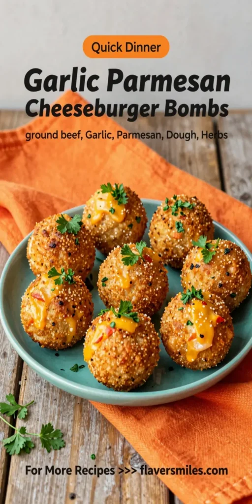 Garlic Parmesan Cheeseburger Bombs