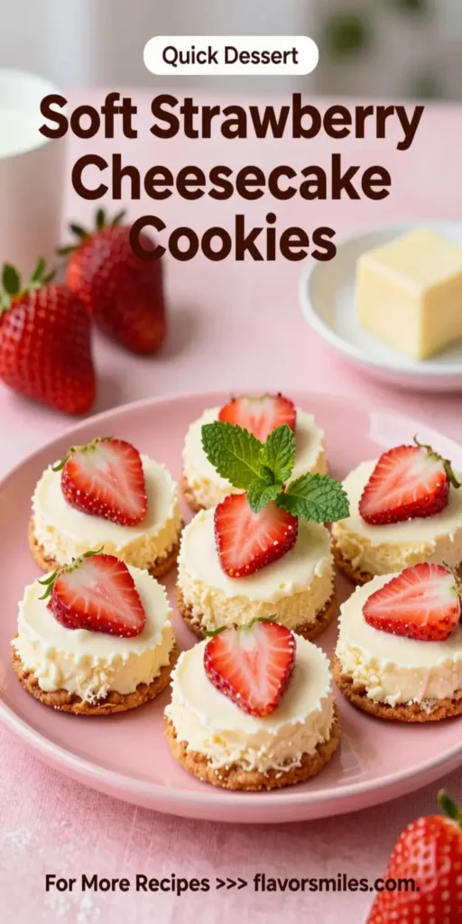 Soft Strawberry Cheesecake Cookies