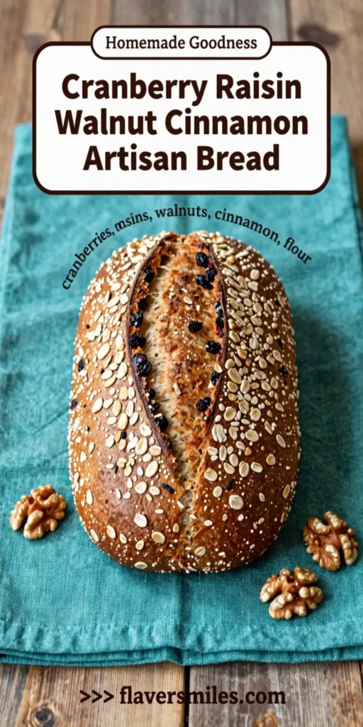 Cranberry Raisin Walnut Cinnamon Artisan Bread