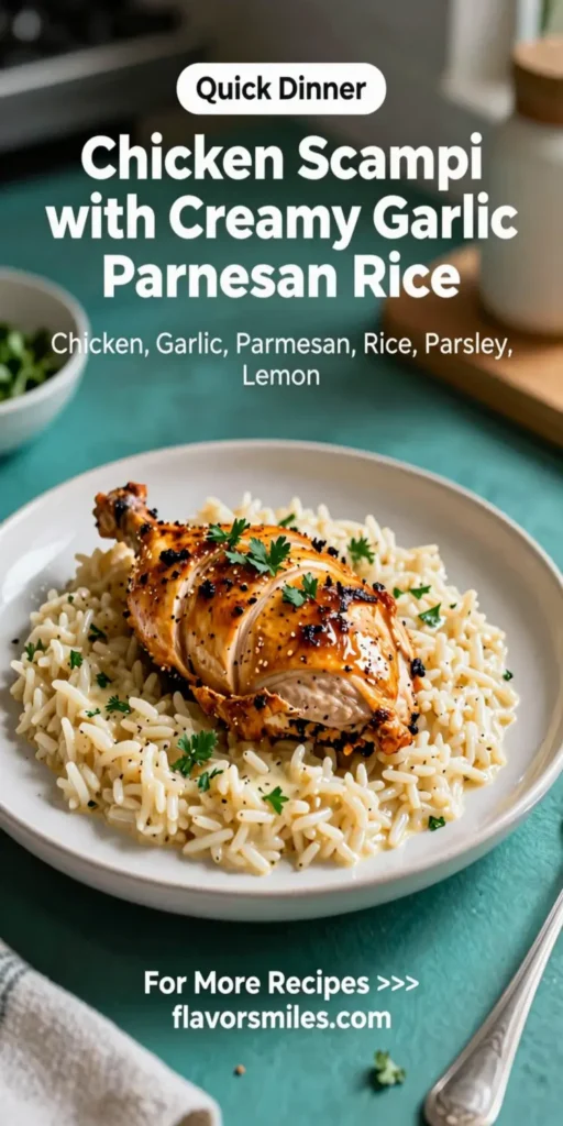 Chicken Scampi with Creamy Garlic Parmesan Rice