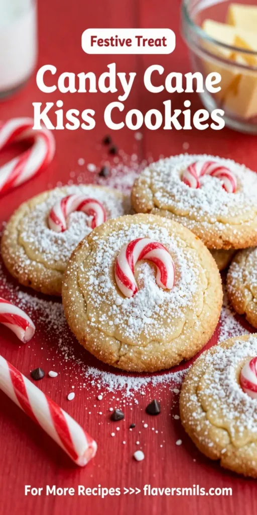 Candy Cane Kiss Cookies