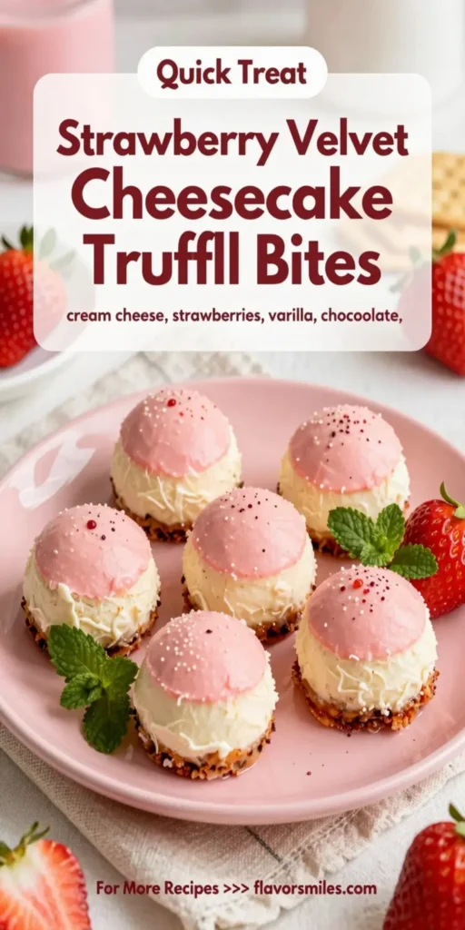 Strawberry Velvet Cheesecake Truffle Bites