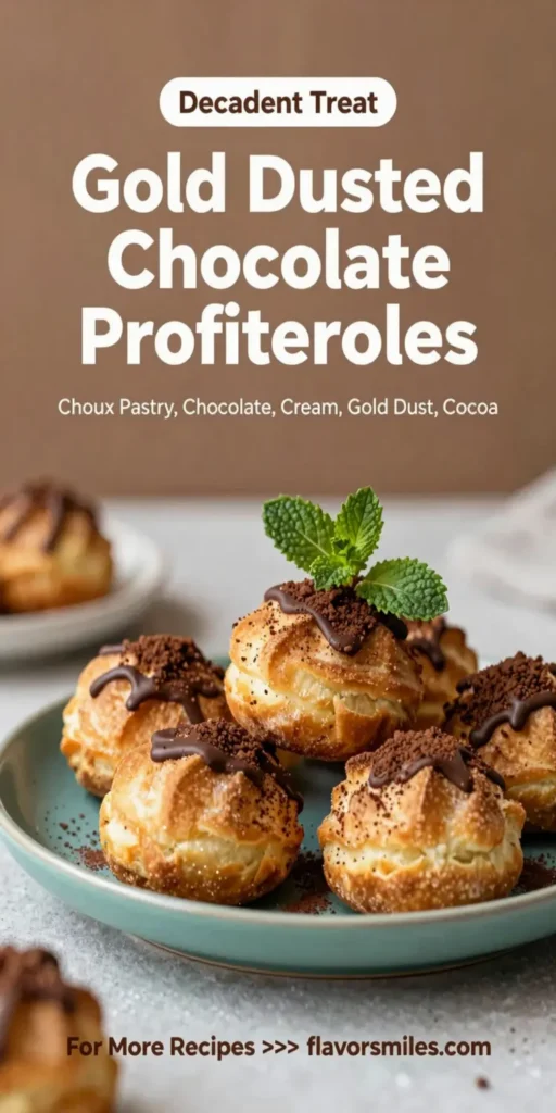 Gold Dusted Chocolate Profiteroles